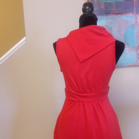 Monteau Los Angeles/ Red/ Sleeveless/ Skater Dress - Picture 6 of 7